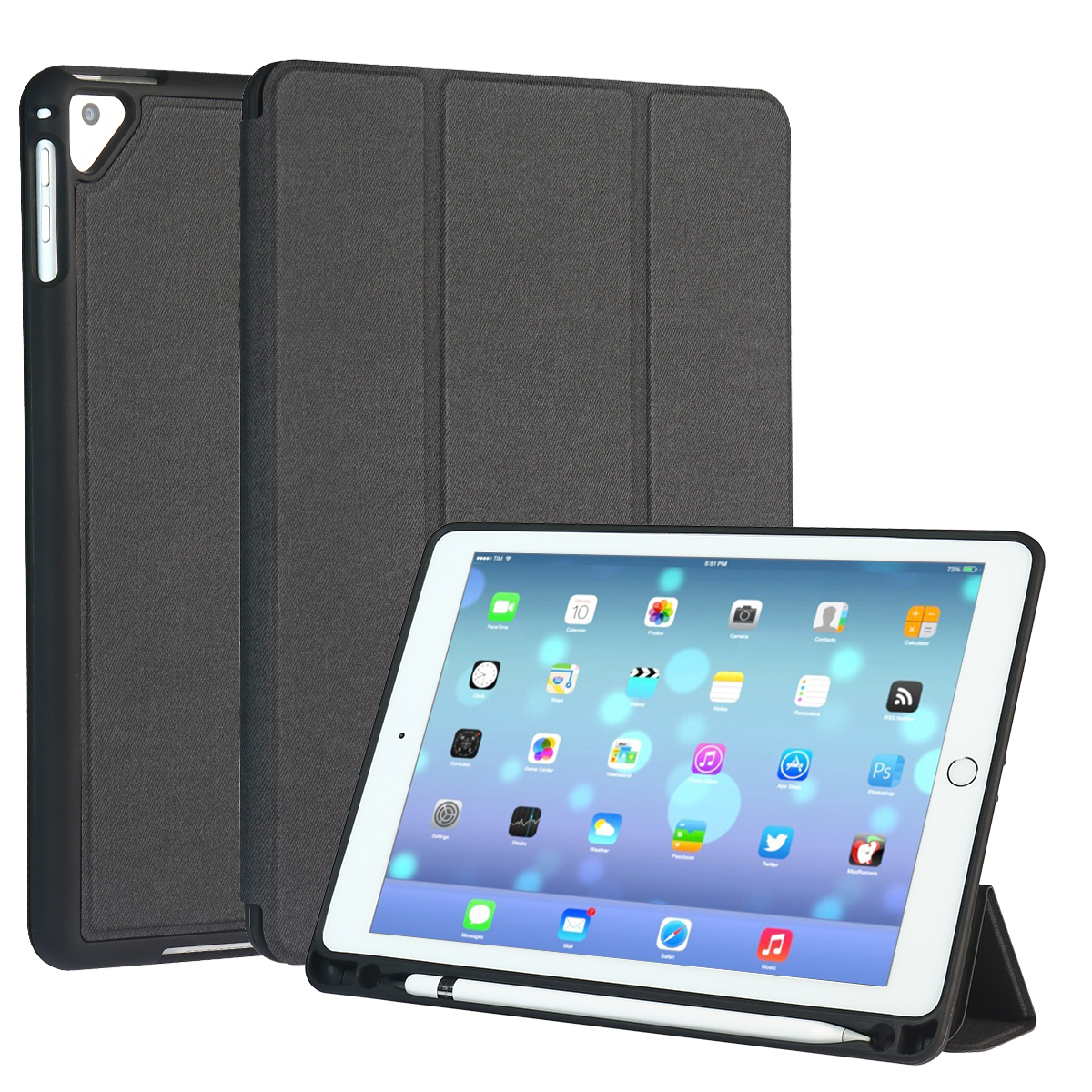 iPad 10.2 Case-Leather Protective Case with Soft TPU Back Shell-Compatible with iPad 9th/8th/7th Generation  with Pencil Holder